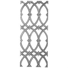 a decorative metal grille on a white background