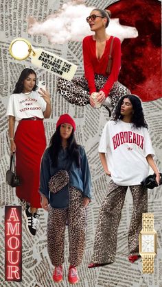 Leo, Red, Leoprint Funky Style Outfits, Leopard Outfit, Leopard Print Outfits, Funky Style, Animal Print Outfits, Funky Fashion, Cute Comfy Outfits, Warm Outfits, Mode Inspiration