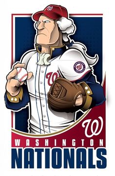 the washington nationals baseball player is holding a ball and wearing a uniform that says washington nationals