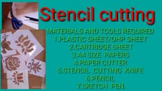 the instructions to make stencil cutting paper for crafts and other crafting projects