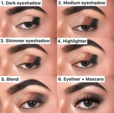 6 steps eye makeup tutorial 💄 #makeup #makeuptutorial #makeupartist #makeuplover #eyemakeup #eyes #treanding #tricks #tips #hack #aseya_salon Colorful Eyeshadow Looks, Basic Eye Makeup, Makeup Order, Date Night Makeup, Eyes Beautiful, Best Makeup Tips