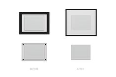 four different types of square and rectangle frames with the same size for each one