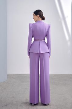 Lilac Suits Women, Purple Two Piece Outfit, Purple Suit Women, Chic Dress Classy, Pantsuits For Women