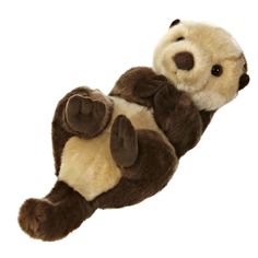 a stuffed animal is laying on its back