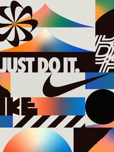 an advertisement for nike is shown in this graphic art print advertisming the company's brand