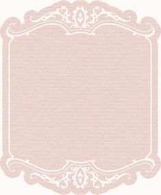 a pink and white background with an ornate frame