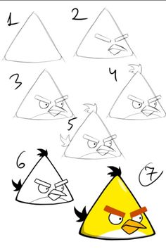 how to draw angry birds step by step with pictures for kids and beginner drawing