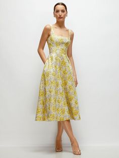 Bridesmaid dresses and formal gowns; plus perfectly color-matched accessories including men's ties. View the collection, locate a retailer. Yellow Dress Modest, Floral Formal Dress Long, Floral Formal Dress, Formal Dress Long, Tea Dresses, Dessy Collection, Girls Dress Shop, Men's Ties, Yellow Bridesmaids