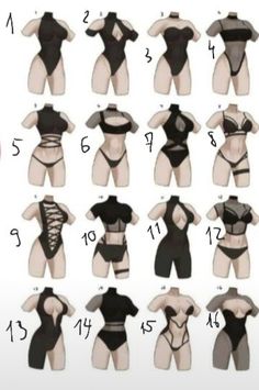 an image of different types of women's swimsuits