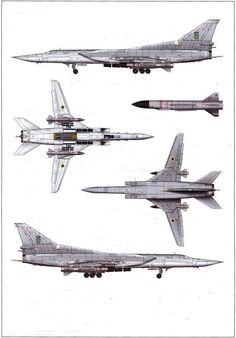 four fighter jets are shown in three different positions