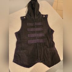 Vintage Tripp Nyc Vest With Removable Hood And Braided Trim Collor. Size Xs . Excellent Condition Vintage Tripp Nyc, Hooded Vest, Tripp Nyc, Circus, Braids, Jackets & Coats, Jackets For Women, Trim, Women Shopping