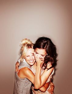 two women hugging each other with the caption'spend life with who makes you happy, not who you have to improve '