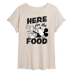 She will love showing off her style with this Disney's Mickey Mouse Juniors' Here For The Food Flowy Tee. © Disney FEATURES Short sleeves ScoopneckFIT & SIZING Oversized FitFABRIC & CARE Cotton/Polyester Machine wash Imported Size: X Large. Color: Beig/Khaki. Gender: female. Age Group: kids. Pattern: Graphic. Disney Evil Queen, Kids Pattern, Disney Ladies, How To Show Love, Pattern Graphic, Oversized Tee, Disney Mickey Mouse, Disney Mickey, Oversized Tshirt