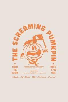 an orange and white t - shirt that says the screaming pumpkin