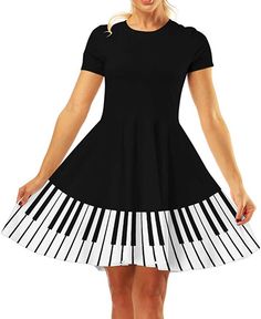 Kawaii Piano, Piano Dress, Floral Robes, Retro Mode, Rockabilly Dress, Vintage Shorts, Types Of Skirts, Pleated Dress, Dress Brands