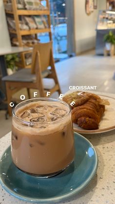 Coffee and Croissant Coffee In Cafe Aesthetic, Coffee Croissant Aesthetic, Croissant And Coffee Aesthetic, Coffee And Croissants Aesthetic, Breakfast Cafe Aesthetic, Coffee Story Instagram, Coffee Aesthetic Instagram Story, Aesthetic Coffee Pictures, Aesthetic Food Pics