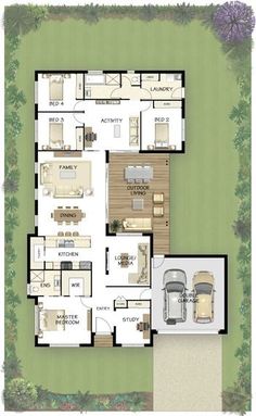 the floor plan for a house with two bedroom and an attached living room, dining area