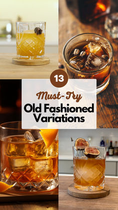 Old Fashioned Variations Old Fashion Cocktail Bar, Spicy Old Fashioned Cocktail, Types Of Old Fashioned Drinks, Old Fashioned With A Twist, The Best Old Fashioned Cocktail, Old Fashioned Variations, Almond Old Fashioned, Italian Old Fashioned Cocktail, Traditional Old Fashioned Cocktail