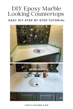 the diy epoxy marble looking countertops are easy to make