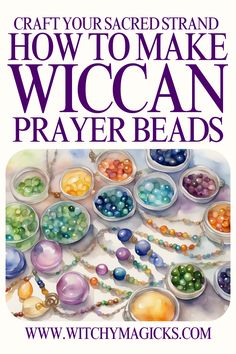 Create your own Wiccan prayer beads to enhance your spiritual practice. Learn the step-by-step process to craft a sacred strand that resonates with your intentions and energies. Let your beads become a powerful tool for meditation and ritual.  #Wicca #PrayerBeads #Witchcraft #DIYMagic #SpiritualCrafts #MeditationTools #SacredCrafts #WiccanTools #WitchyVibes #CraftYourMagic #WiccanPrayerBeads #Witch #WitchyMagicks Step By Step Jewelry Making, Witches Rosary Diy, Diy Witchy Crafts To Sell, Diy Wiccan Crafts, Cryptid Crafts, Beads Crafts Ideas, Witch Rosary, Witches Rosary, Witch Crafts Diy