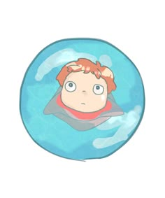 a cartoon character is floating in the water