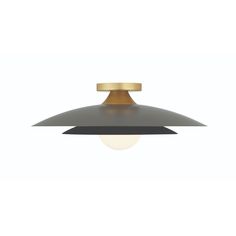 a black and gold light fixture on a white background