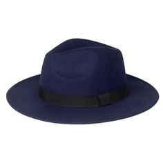 Wide Brim Vintage Fedora and Panama Hat-Hats-Innovato Design-Navy Blue-Innovato Design Tall Crown, Walking Outdoors, Dragon Star, Punk Accessories, Wooden Sunglasses, Clothing Inspiration, Gentleman Style, Hat Band, Fedora Hat