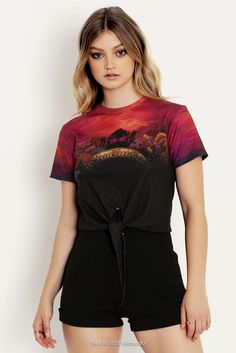 Termina Tie Front Tee - 7 DAY UNLIMITED ($60AUD) BlackMilk Clothing