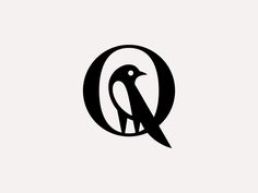 the letter q with a bird on it