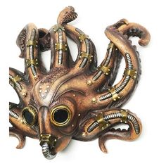 an octopus mask is made out of metal