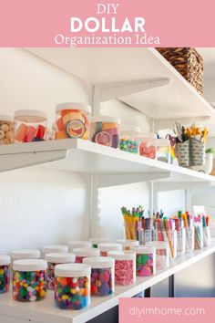 the diy dollar organization idea is perfect for kids to use in their craft room