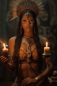 an image of a woman with candles in her hand