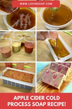 apple cider cold process soap recipe for kids to make and use in the kitchen