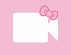 a pink hello kitty wallpaper with an arrow pointing to the left and a bow on top