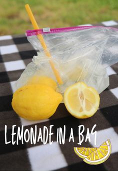 the lemonade in a bag is ready to be eaten