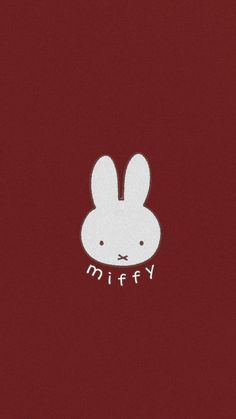 an image of a rabbit with the word miffy on it's back side