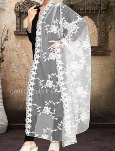 Rose embroidered white net dupatta Sheer Organza Dupatta For Festive Occasions, Elegant Sheer Dupatta For Eid, Sheer Organza Dupatta For Eid, Sheer Dupatta For Eid Festivities, Festive Sheer Dupatta For Eid, Eid Sheer Organza Dupatta, Sheer Dupatta For Eid Festive Occasion, Sheer Dupatta For Wedding At Eid, Sheer Dupatta For Wedding And Eid Festival