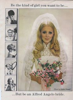 an advertisement for angel brides with the caption be the kind of girl you want to be