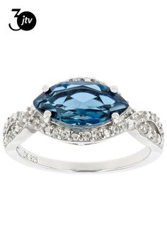 1.67ct Marquise London Blue Topaz with 0.24ctw Round White Zircon Rhodium Over Sterling Silver Ring. Measures Approximately 1.06"L x 0.86"W. Not Sizeable. Accent Stones Primarily Zircon. London Blue Topaz, London Blue, Sterling Silver Ring, Blue Topaz, Silver Ring, Topaz, Sterling Silver Rings, Silver Rings, London