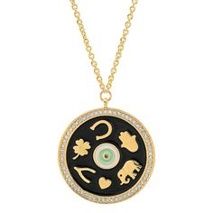 Tai Jewelry, Good Luck Necklace, Hamsa Pendant, Fun Jewelry, Luck Charm, Circle Pendant Necklace, Beautiful Gift Wrapping, Disc Pendant, Pendant Gold