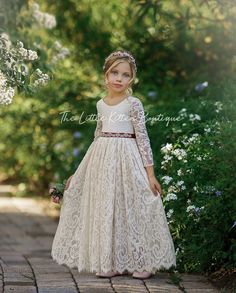 Long Sleeve flower girl dress, White lace flower girl dress, rustic Fall Flower Girl Dresses, Bohemian Flower Girl Dress, Bohemian Flower Girl, Boho Flower Girl Dress, Rustic Flower Girl, Rustic Flower Girl Dress, Lace Flower Girl Dress, Boho Flower Girl, Long Flower Girl Dresses