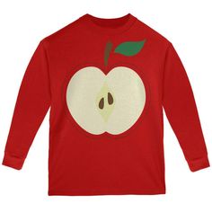 This Halloween, let your kid be the apple that keeps the doctor away! This Old Glory design is printed on a cotton, long sleeve youth t-shirt, featuring an apple design on the front. Apple Halloween Costume, Apple Clothes, Apple Shirt, Halloween Apples, Apple Slice, Apple Design, Old Glory, Apple Slices, Relaxed Style