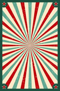 an old circus poster with sunbeams and stars in the background stock photo - 1387