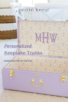 the personalized keepsake trunk is purple