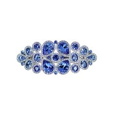 Faship Gorgeous Blue Rhinestone Crystal Floral Hair Barrette Clip Size: one size.  Gender: female.  Age Group: adult. Crystal Hair Clips, Rhinestone Hair Clip, Star Hair, Spring Hairstyles, Butterfly Hair, Crystal Hair, Metallic Hair, Floral Hair