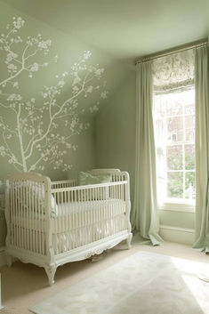 35 Gorgeous Sage Green Nursery Ideas for Your Little One Pink And Green Nursery, Forest Room, Sage Green Paint