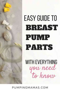 the words, easy guide to breast pump parts with everything you need to know about