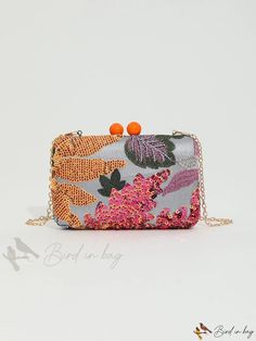 Bird in Bag - Floral Pattern and Sequin Evening Clutch Bag (Randomly Shipped) Evening Bag Pattern, Bohemian Clutch, Funky Bags, Embroidered Clutch Bag, Summer Clutch, Flower Purses, Floral Handbags, Embroidered Clutch, Floral Purse