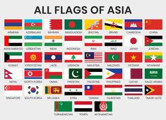 all flags of asia with their names