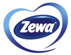 the zewa logo is displayed on a white background with blue swirls and letters